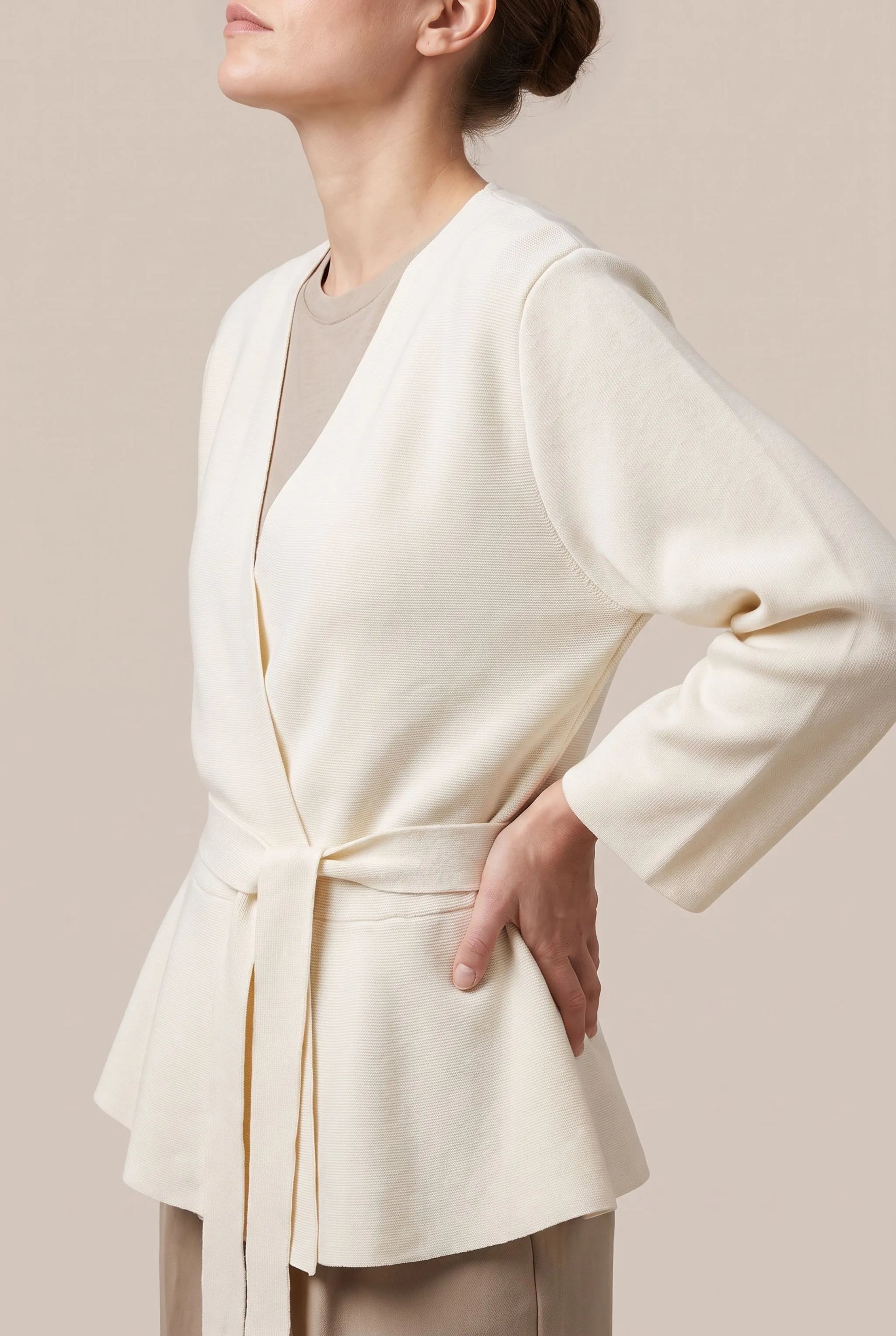 Knitova | Elegancka Kopertowa Marynarka Dzianinowa