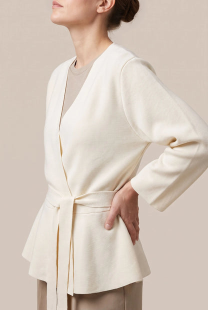 Knitova | Elegancka Kopertowa Marynarka Dzianinowa