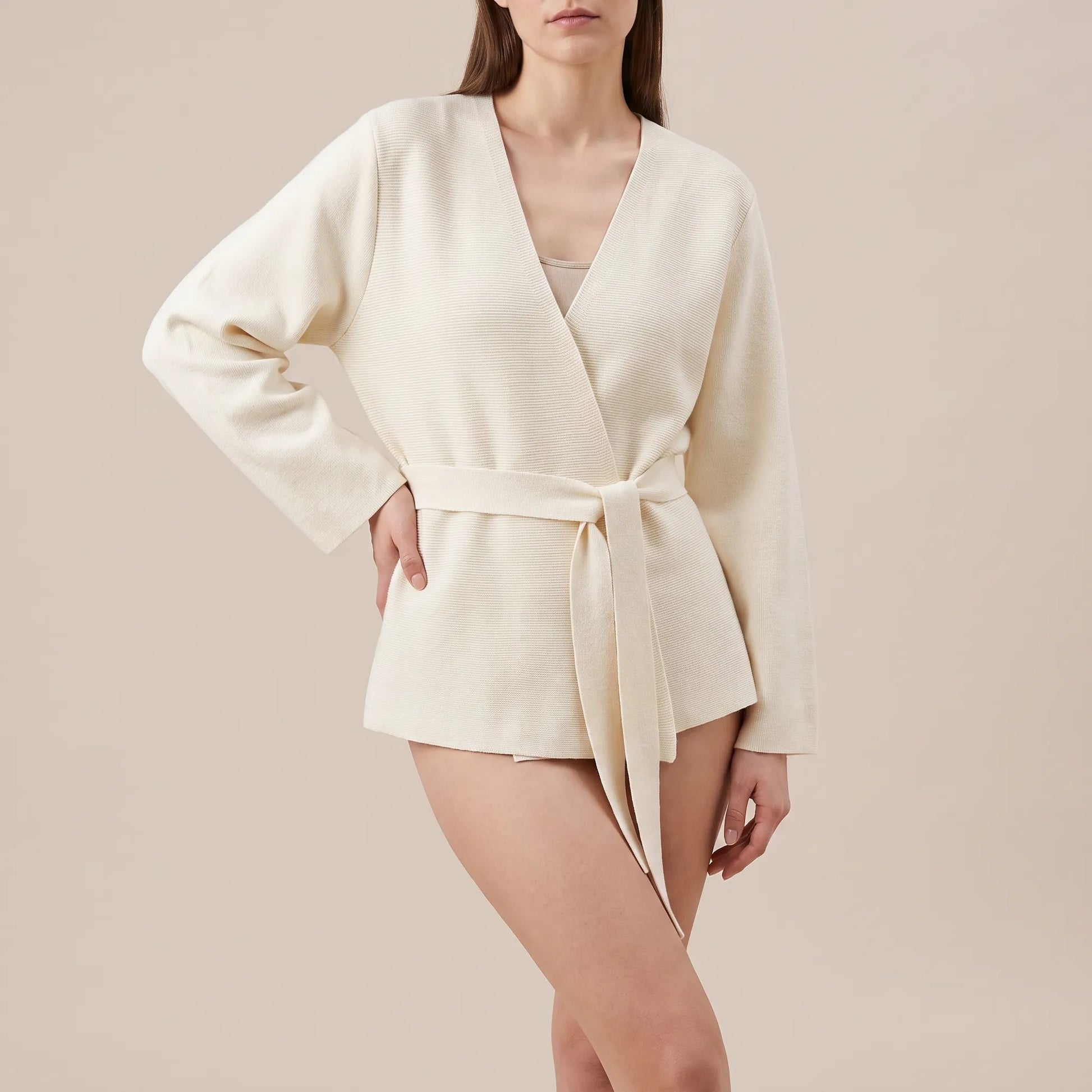 Knitova | Elegancka Kopertowa Marynarka Dzianinowa