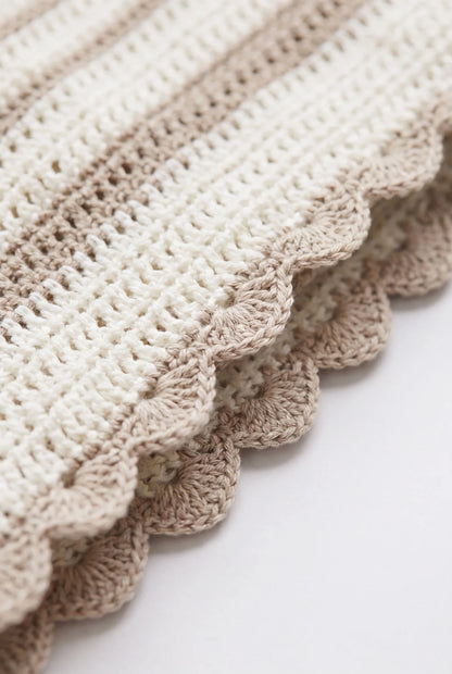 Knitra | Dwuczęściowy Pasiasty Komplet Szydełkowy