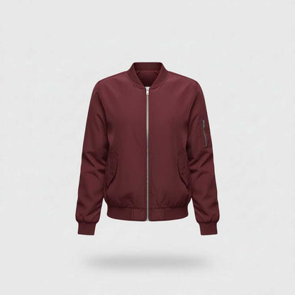 Kurtka Damska Bomber Krótka z Zamek Błyskawiczny | Casual Outerwear