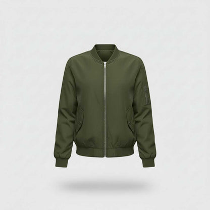 Kurtka Damska Bomber Krótka z Zamek Błyskawiczny | Casual Outerwear