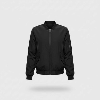 Kurtka Damska Bomber Krótka z Zamek Błyskawiczny | Casual Outerwear