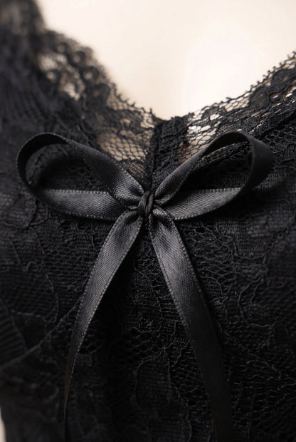 LaceEnvy | Czarna Bluzka Z Krótkim Rękawem