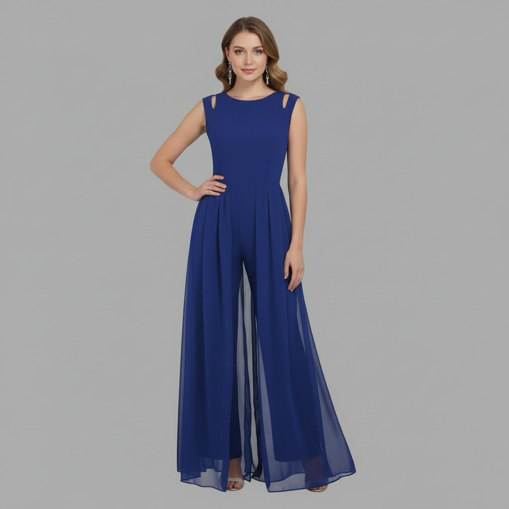 Letni Kombinezon Damski Bez Rękawów z Szerokimi Nogawkami | Moda Damska