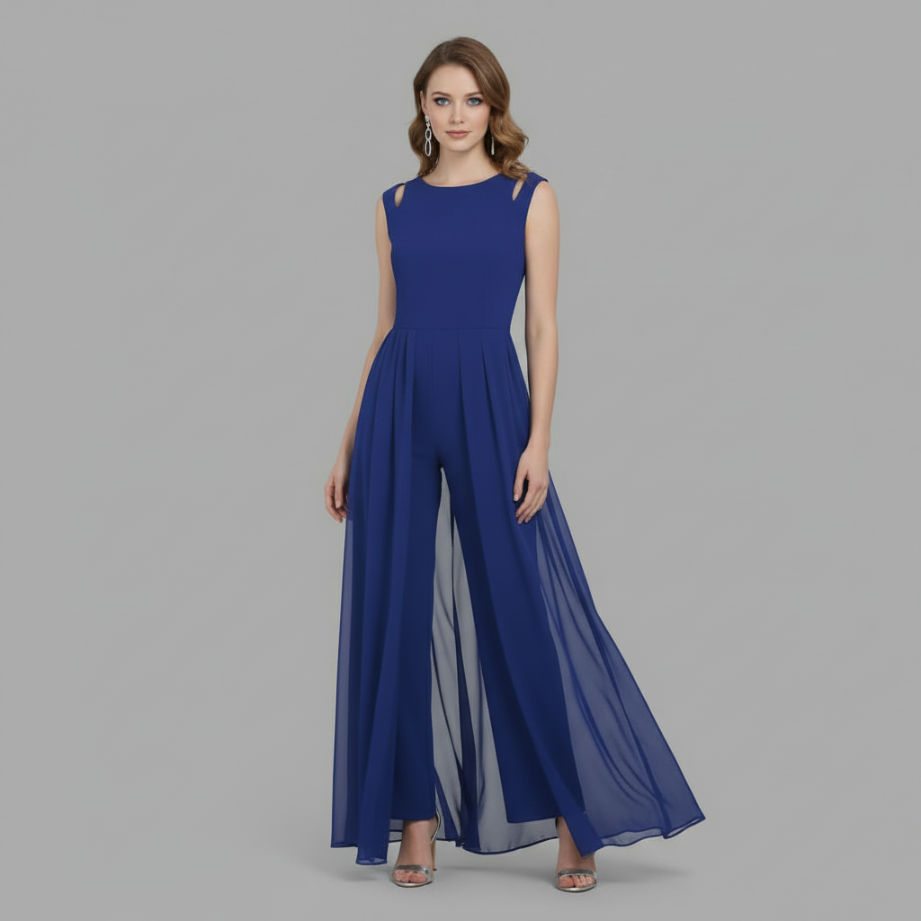 Letni Kombinezon Damski Bez Rękawów z Szerokimi Nogawkami | Moda Damska