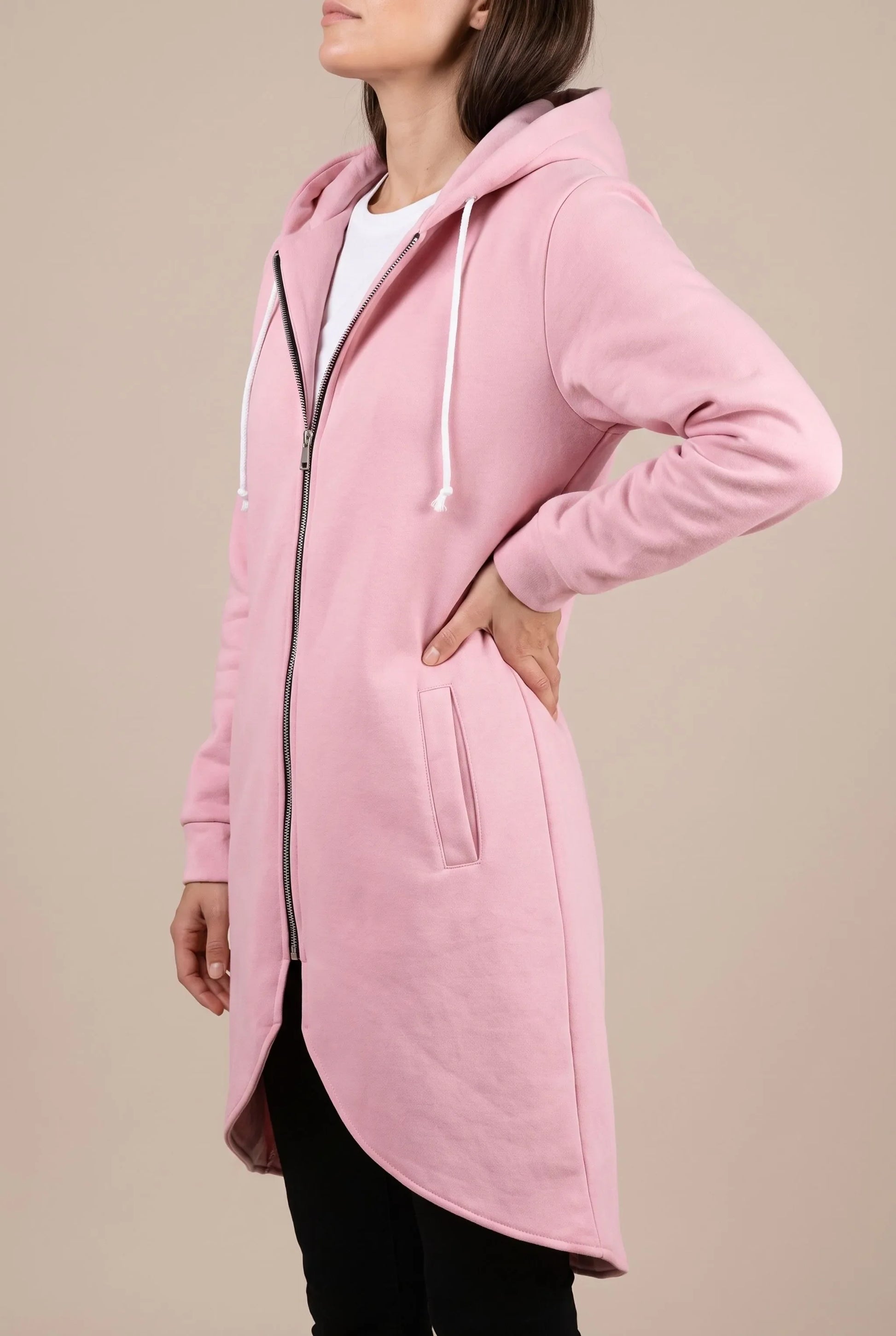Longzip | Długa Bluza Z Kapturem Damska