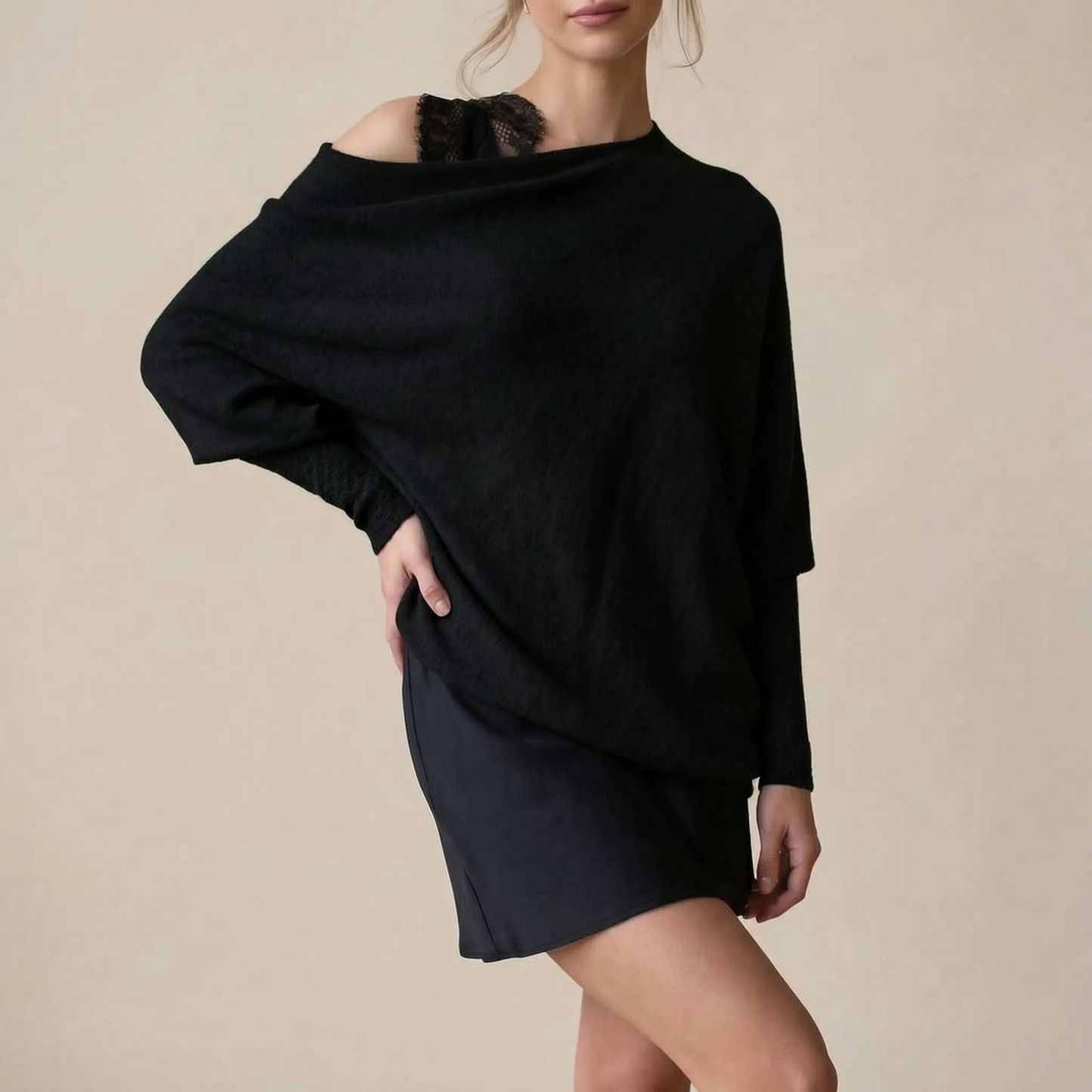 LoungeKnit | Asymetryczny Sweter Damski Oversize