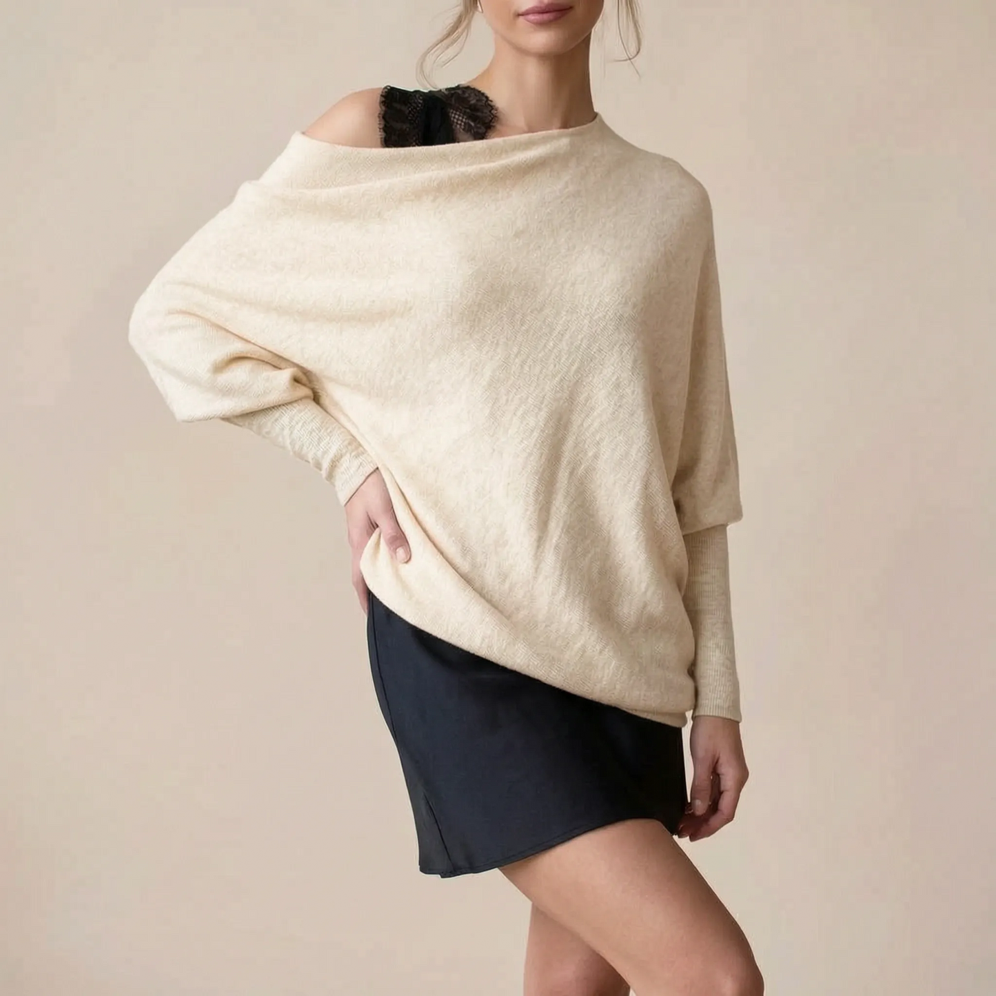 LoungeKnit | Asymetryczny Sweter Damski Oversize