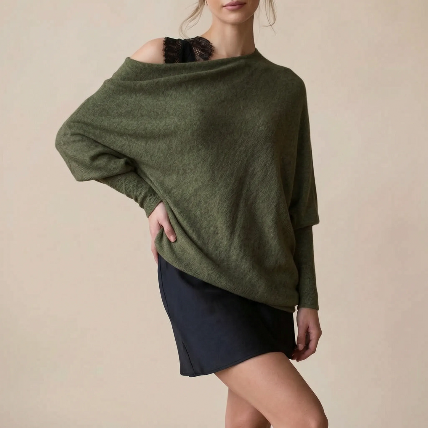 LoungeKnit | Asymetryczny Sweter Damski Oversize