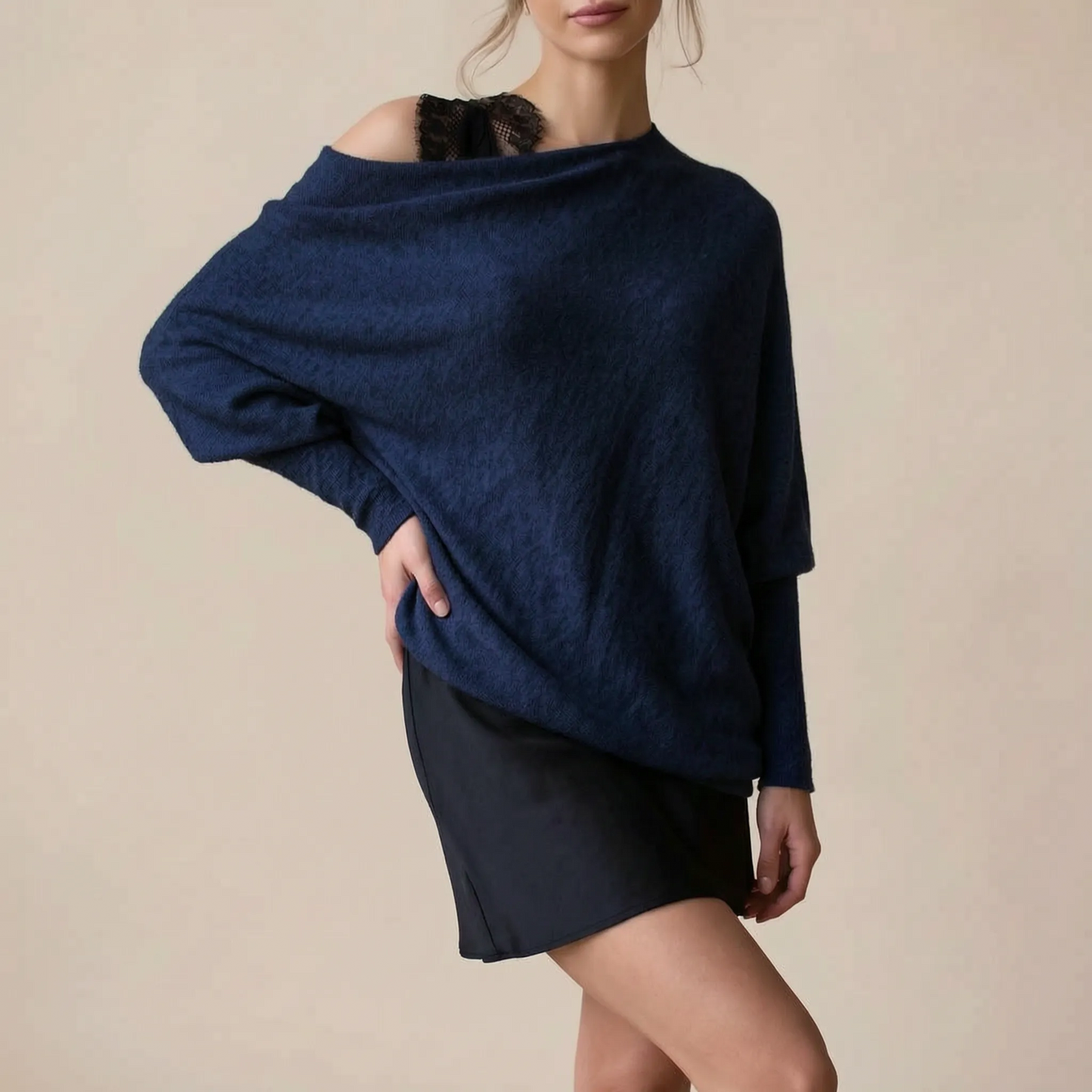 LoungeKnit | Asymetryczny Sweter Damski Oversize