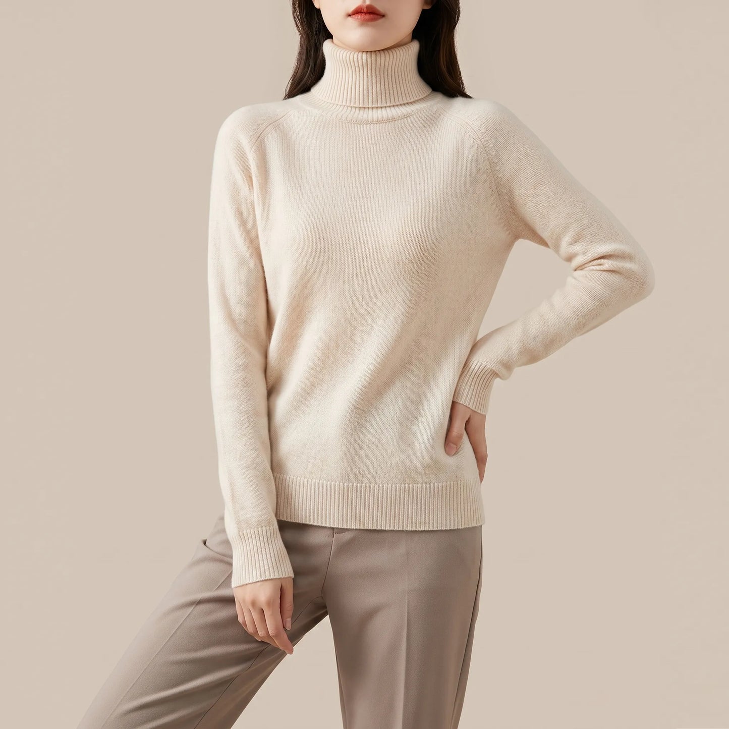 LuminaKnit | Damski Sweter Z Golfem
