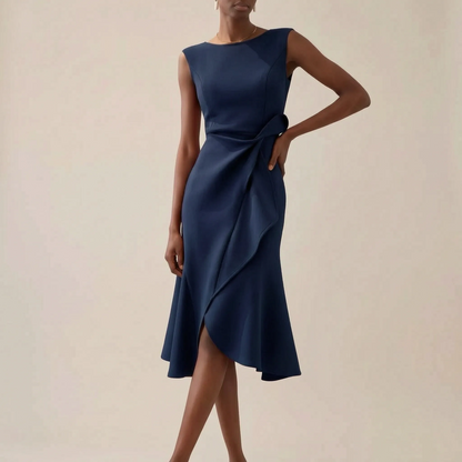 Midalia | Elegancka Sukienka Midi Z Marszczeniem