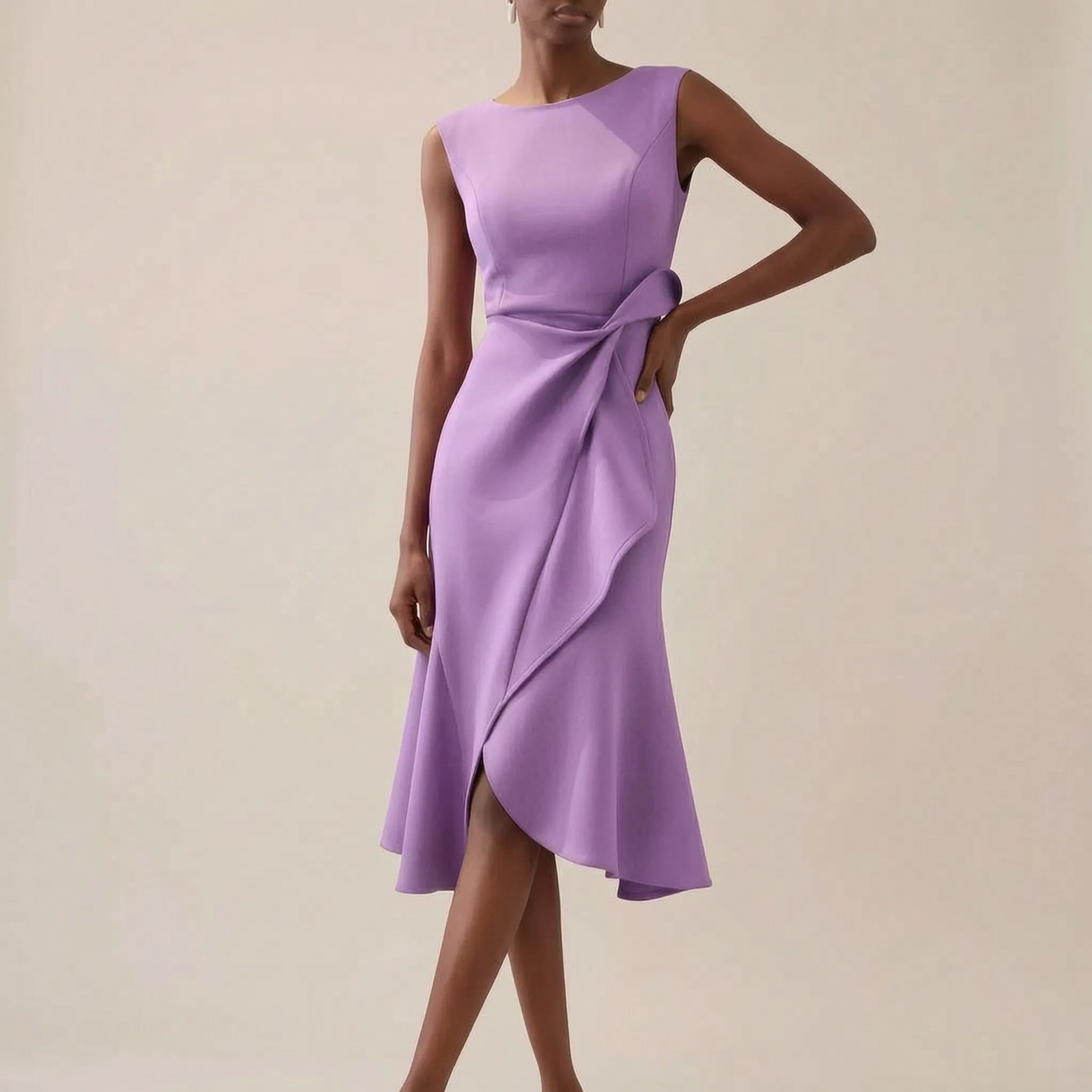 Midalia | Elegancka Sukienka Midi Z Marszczeniem