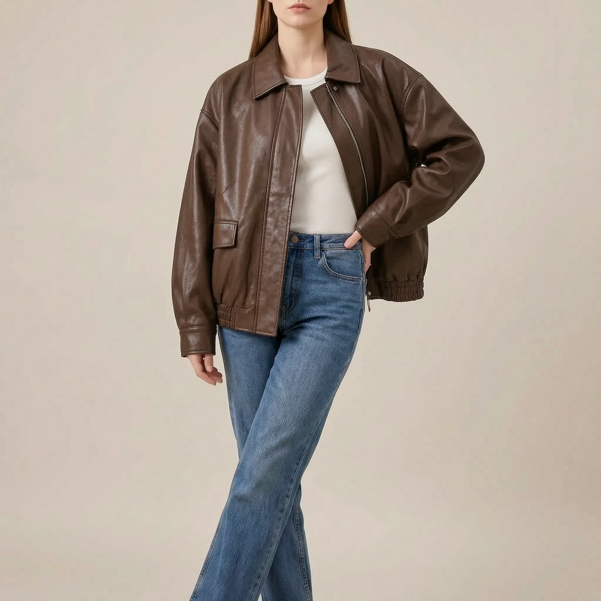 Motara | Luźna Przejściowa Kurtka W Stylu Retro