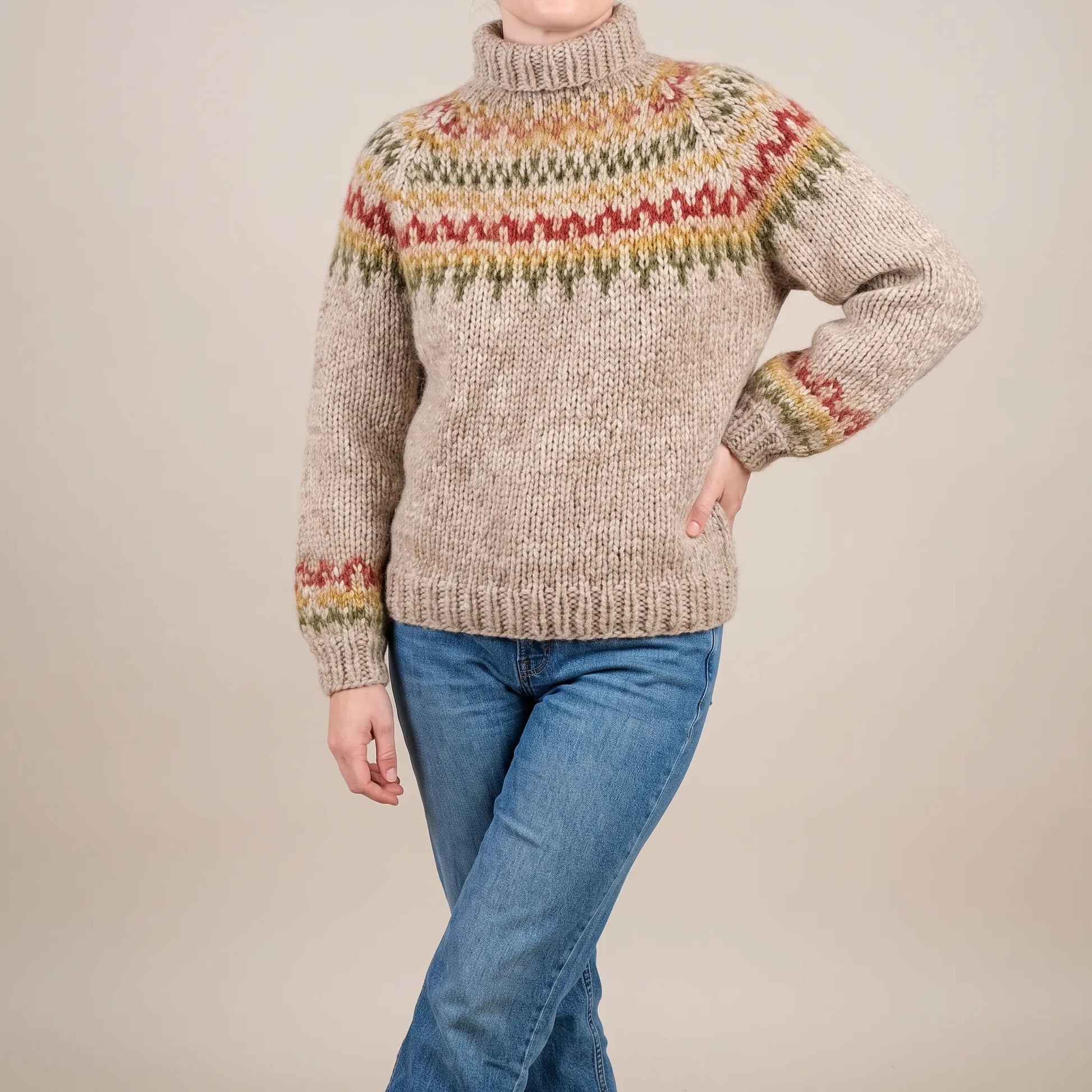 Nordicana | Sweter Z Golfem Damski