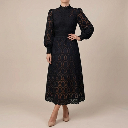 Saphia | Elegancka Sukienka Z Ażurowym Wzorem