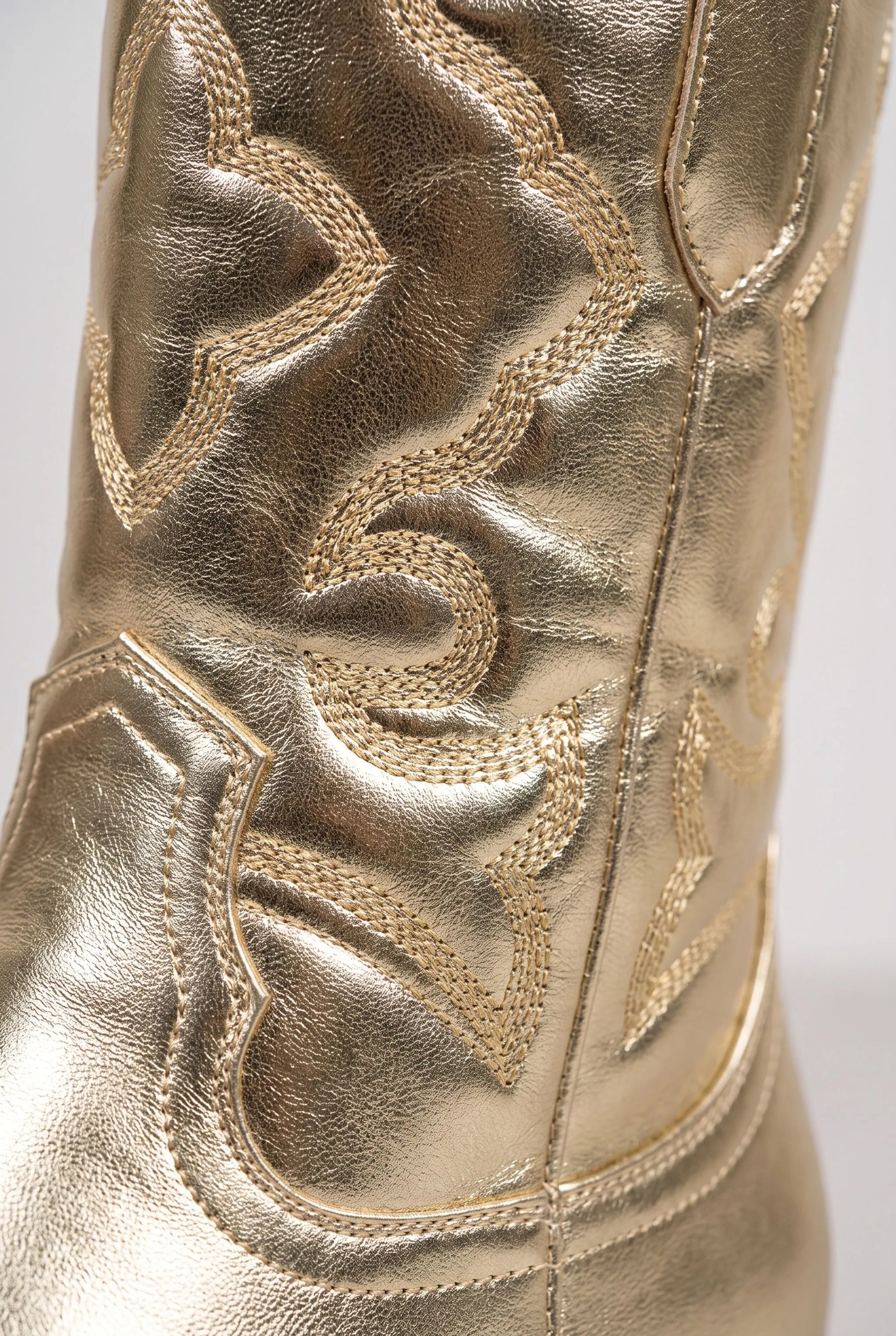 SilverStride | Metaliczne Kozaki Kowbojki Damskie