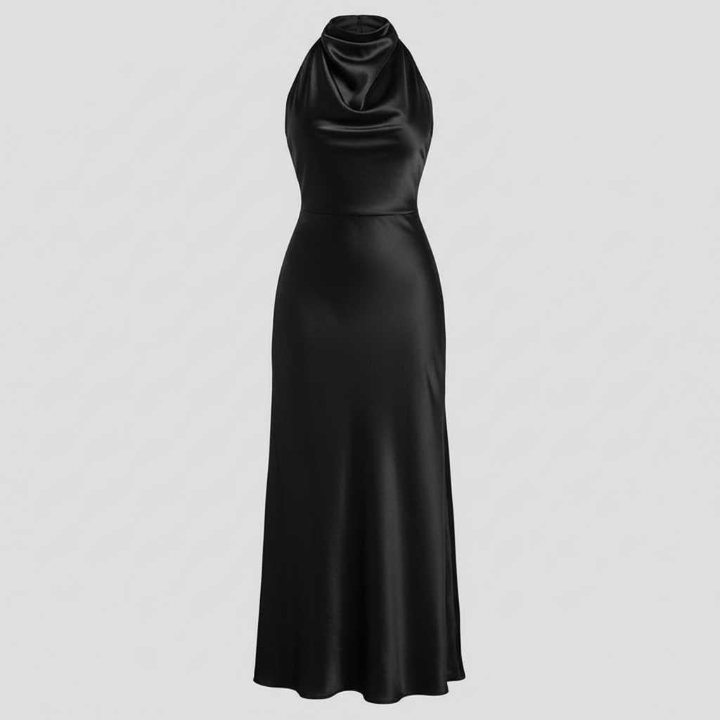 Suknia Wieczorowa Halter Midi | Ekskluzywna Sukienka Damska