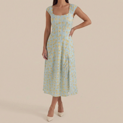 Sumira | Florales Midi-Kleid In A-Linie