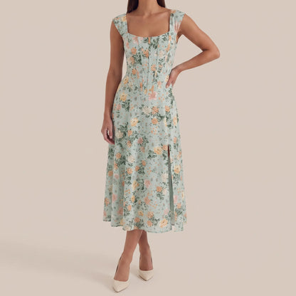 Sumira | Florales Midi-Kleid In A-Linie