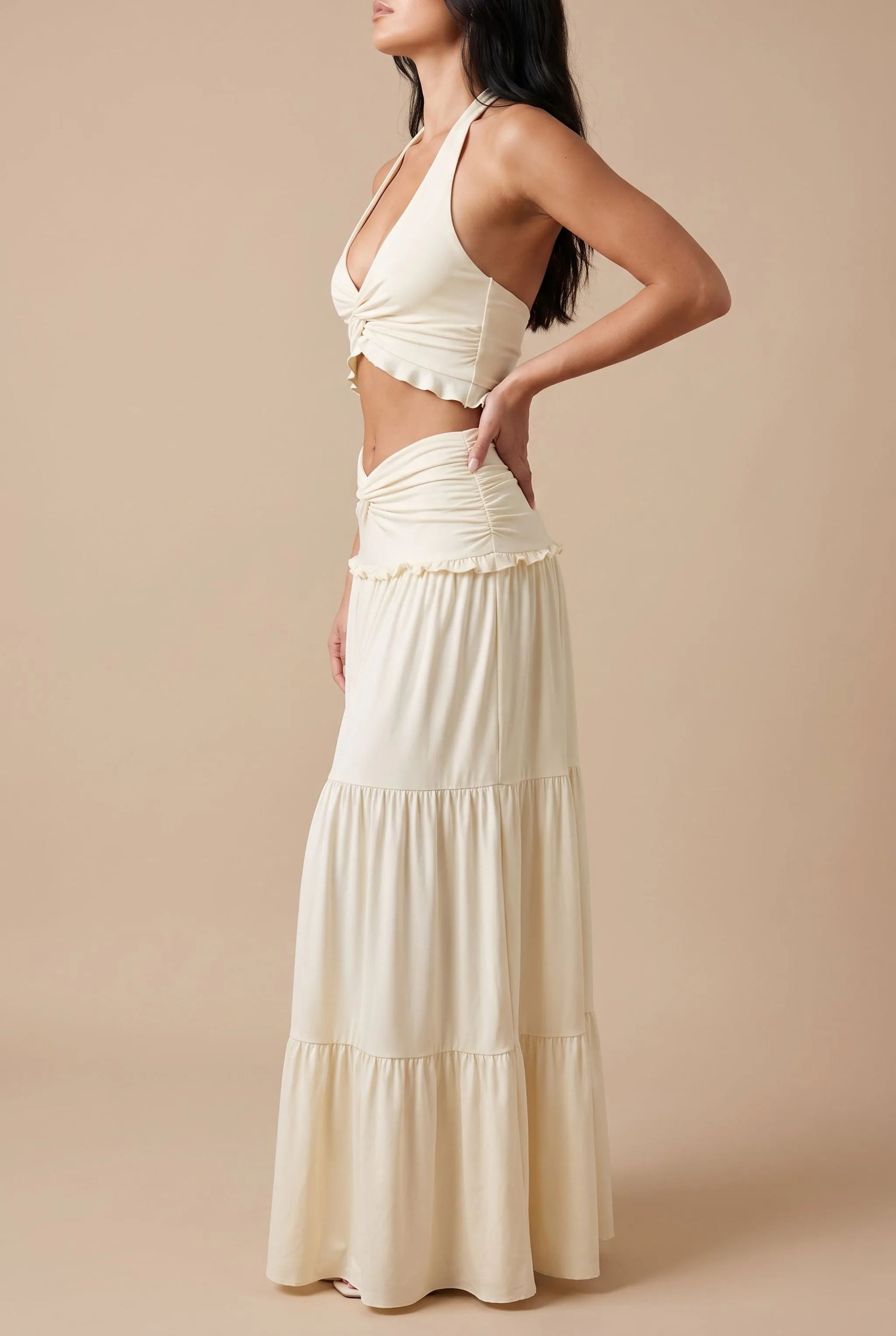 Sunnora | Elegancki Komplet Letni Damski Z Długą Spódnicą
