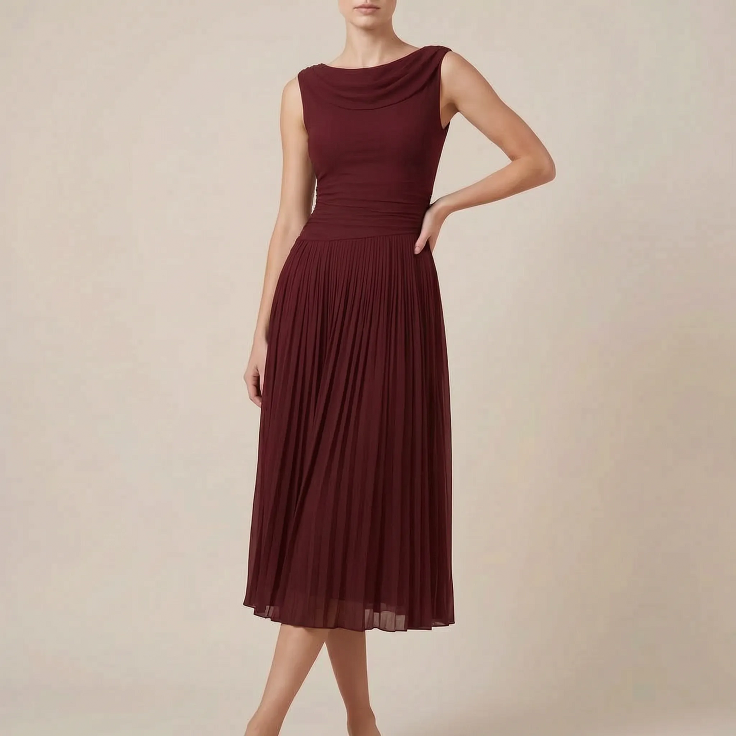 Sylphos | Minimalistyczna Elegancka Sukienka Midi