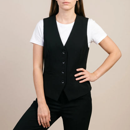 Vestira | Elegancka Taliowana Kamizelka Damska Do Stylizacji Biurowych