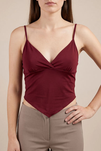Virena | Asymetryczny Crop Top Damski Na Ramiączkach