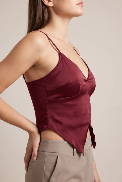 Virena | Asymetryczny Crop Top Damski Na Ramiączkach