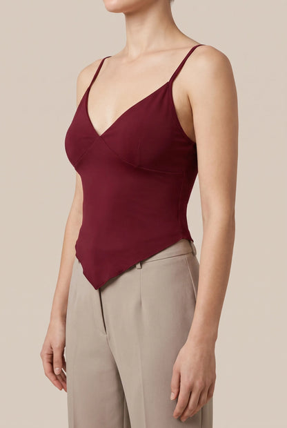 Virena | Asymetryczny Crop Top Damski Na Ramiączkach