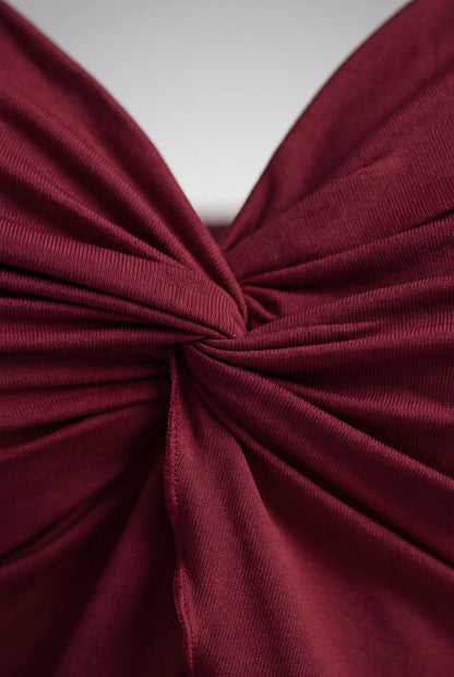 Virena | Asymetryczny Crop Top Damski Na Ramiączkach