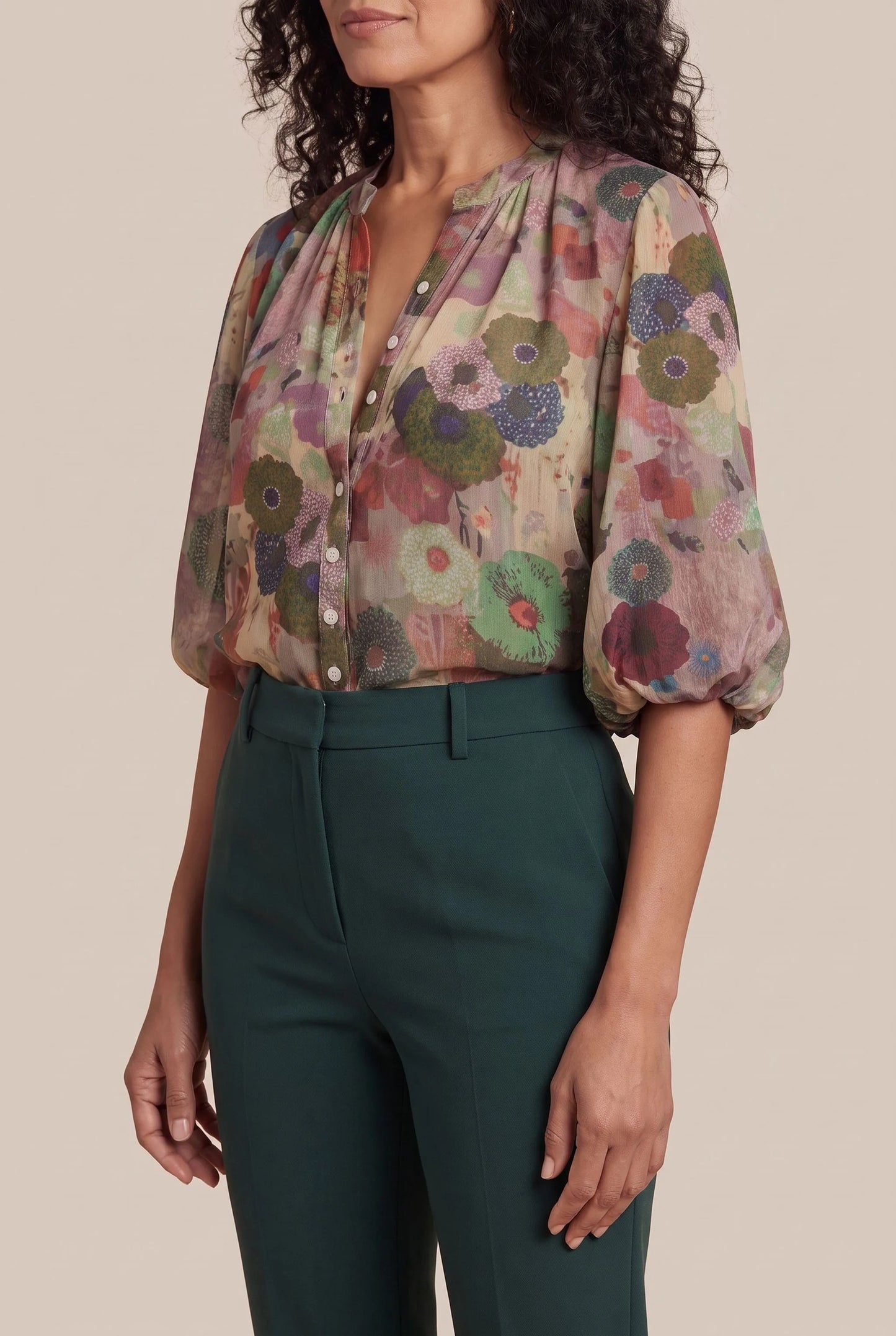 Viresca | Elegancka Bluzka Damska W Kwiatowy Wzór