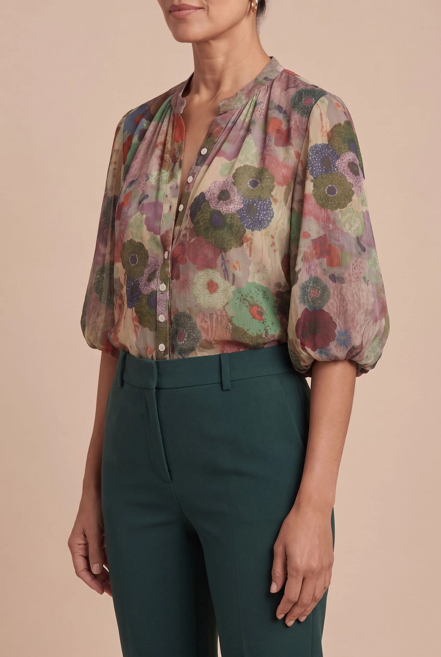 Viresca | Elegancka Bluzka Damska W Kwiatowy Wzór