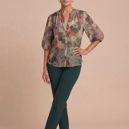 Viresca | Elegancka Bluzka Damska W Kwiatowy Wzór