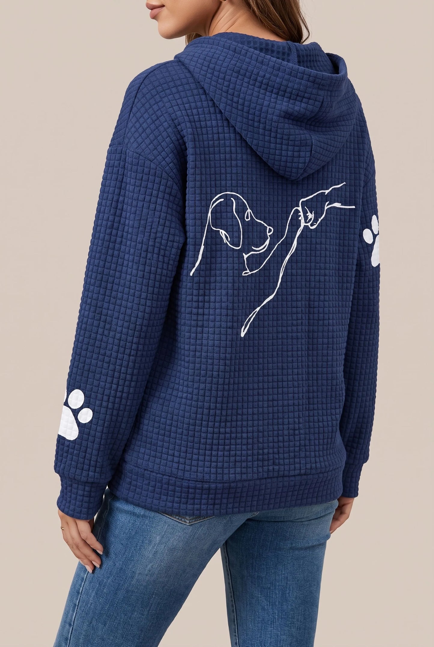 Wafflia | Teksturowana Bluza Z Kapturem Damska