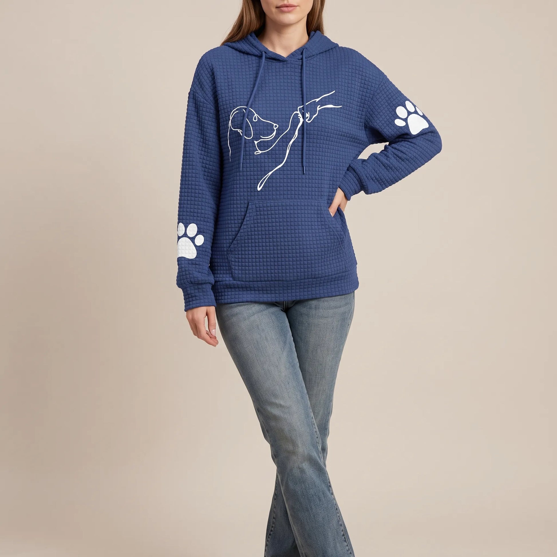 Wafflia | Teksturowana Bluza Z Kapturem Damska