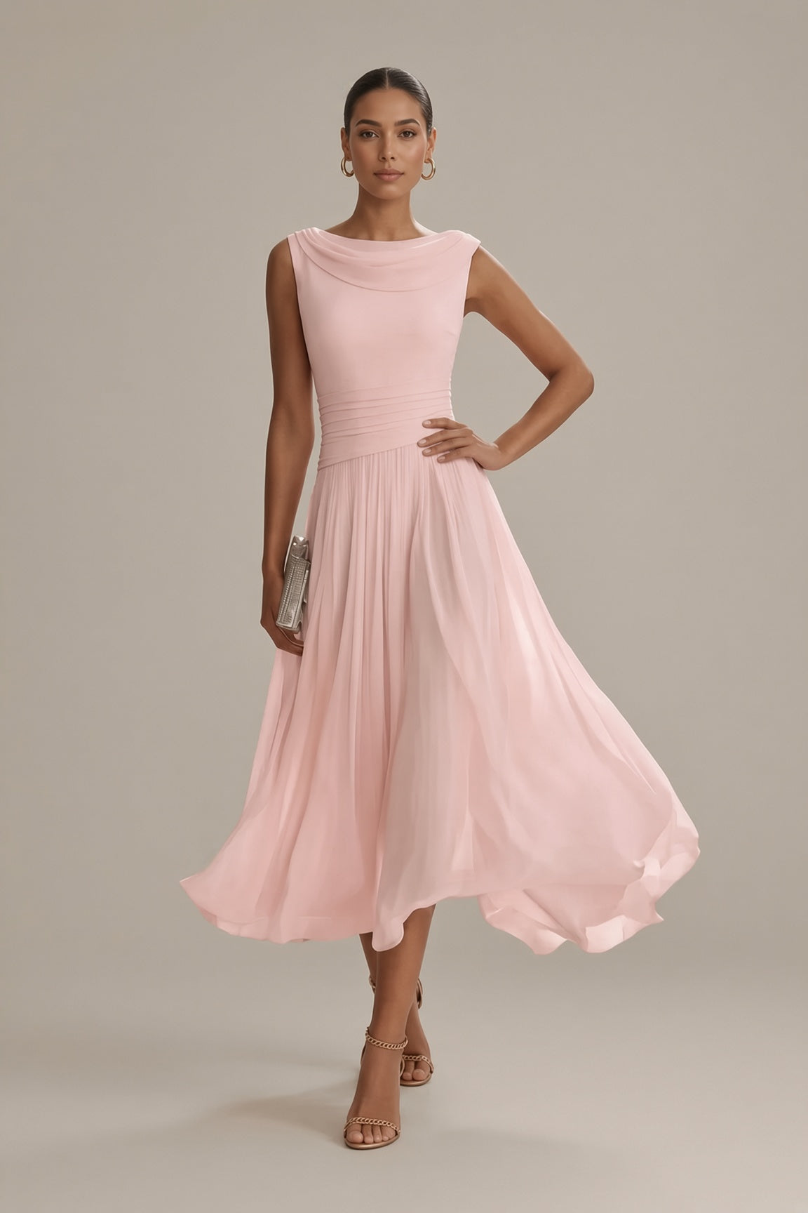 Elytia | Elegancka Plisowana Sukienka Midi